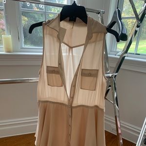 Beige buttom up top